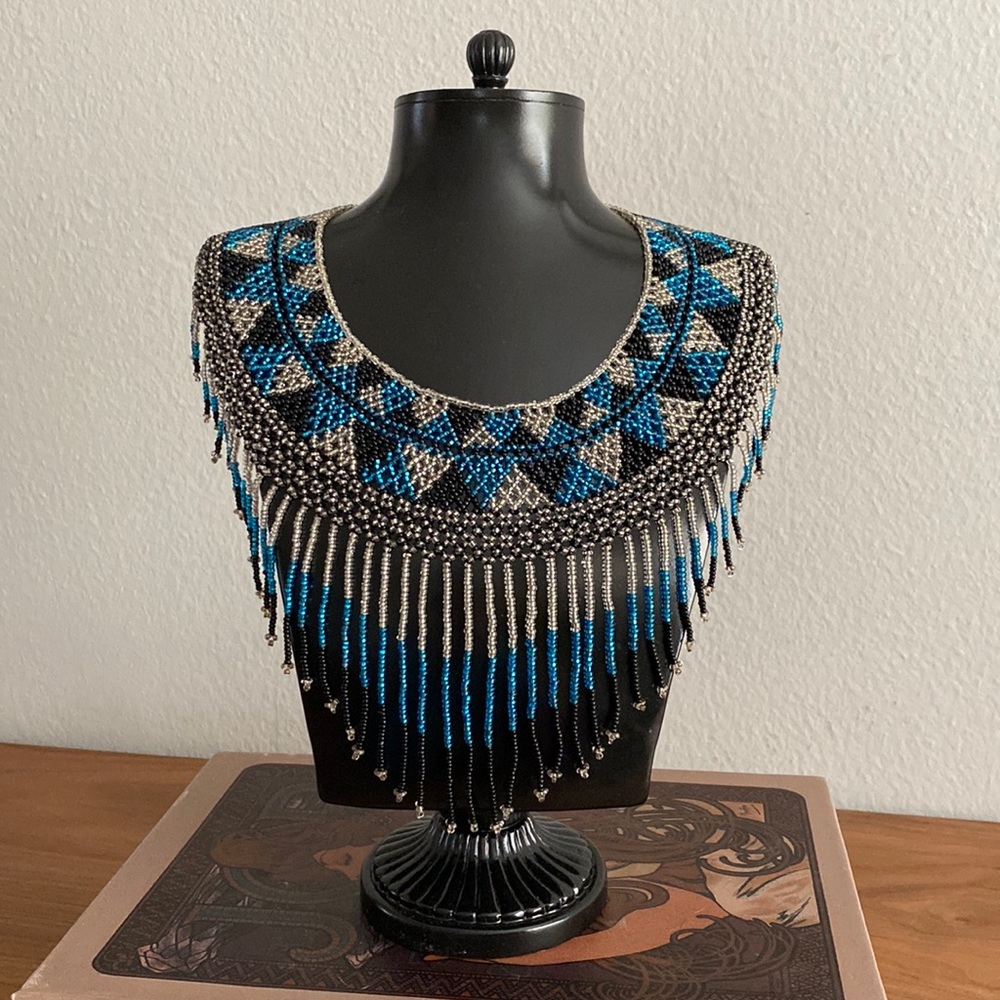Handmade seed bead collar style necklace